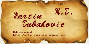 Martin Dubaković vizit kartica